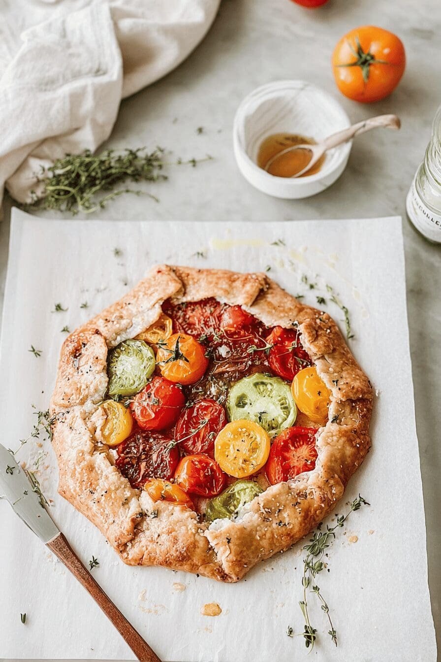 Heirloom Tomato Ricotta Galette Honey Thyme