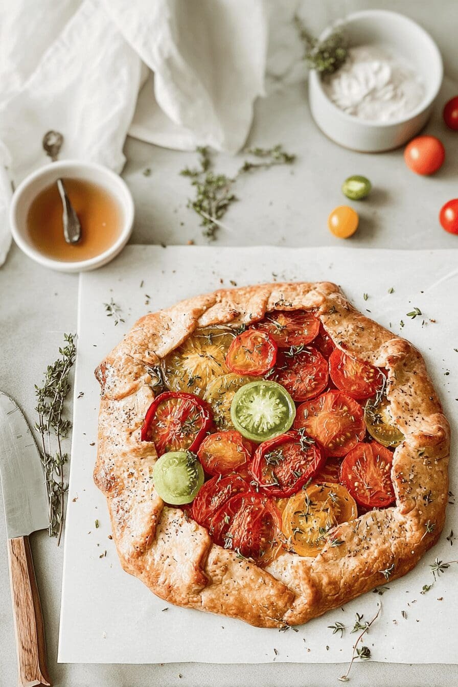 Heirloom Tomato Ricotta Galette Honey Thyme