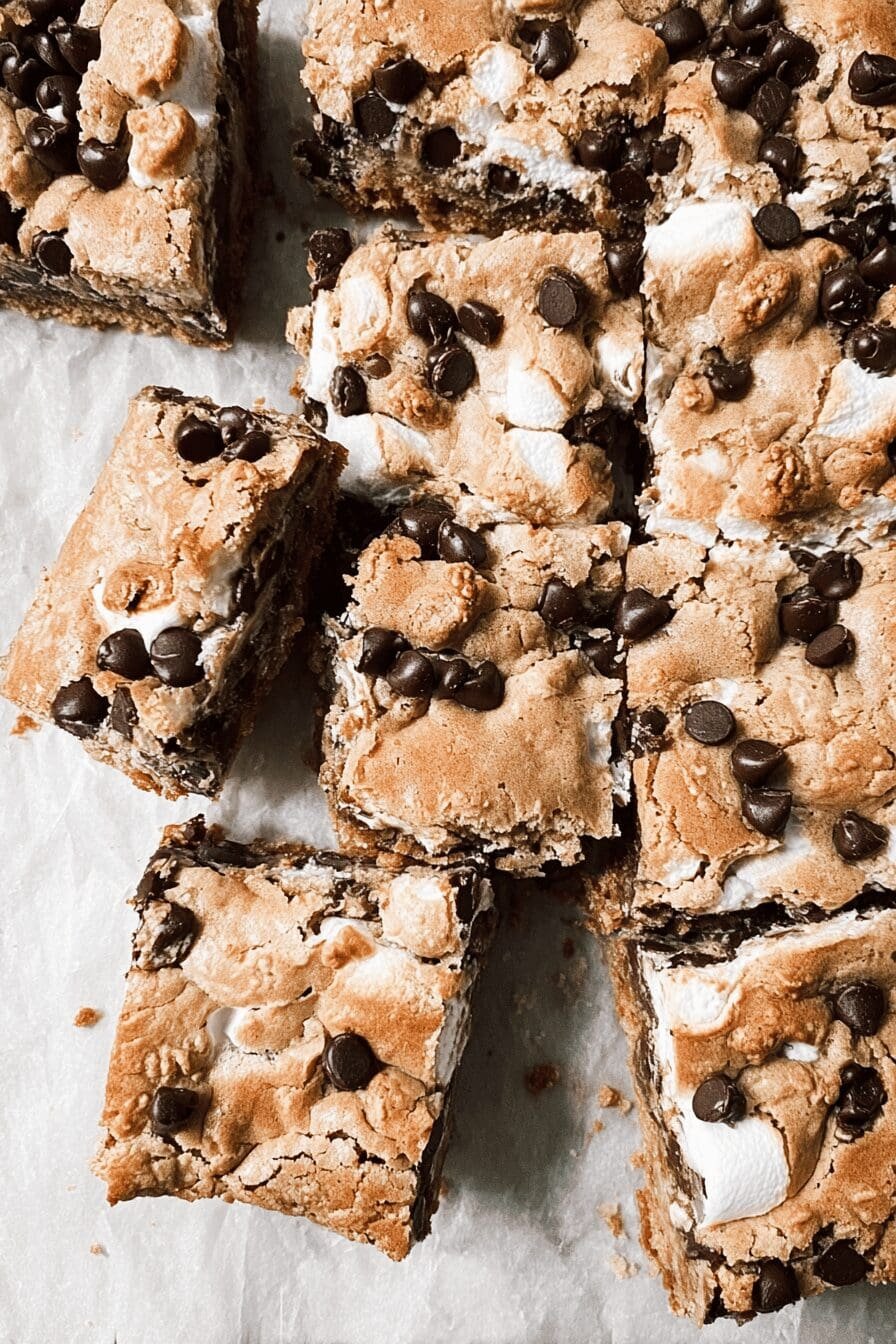 Smores Chocolate Chip Cookie Bars