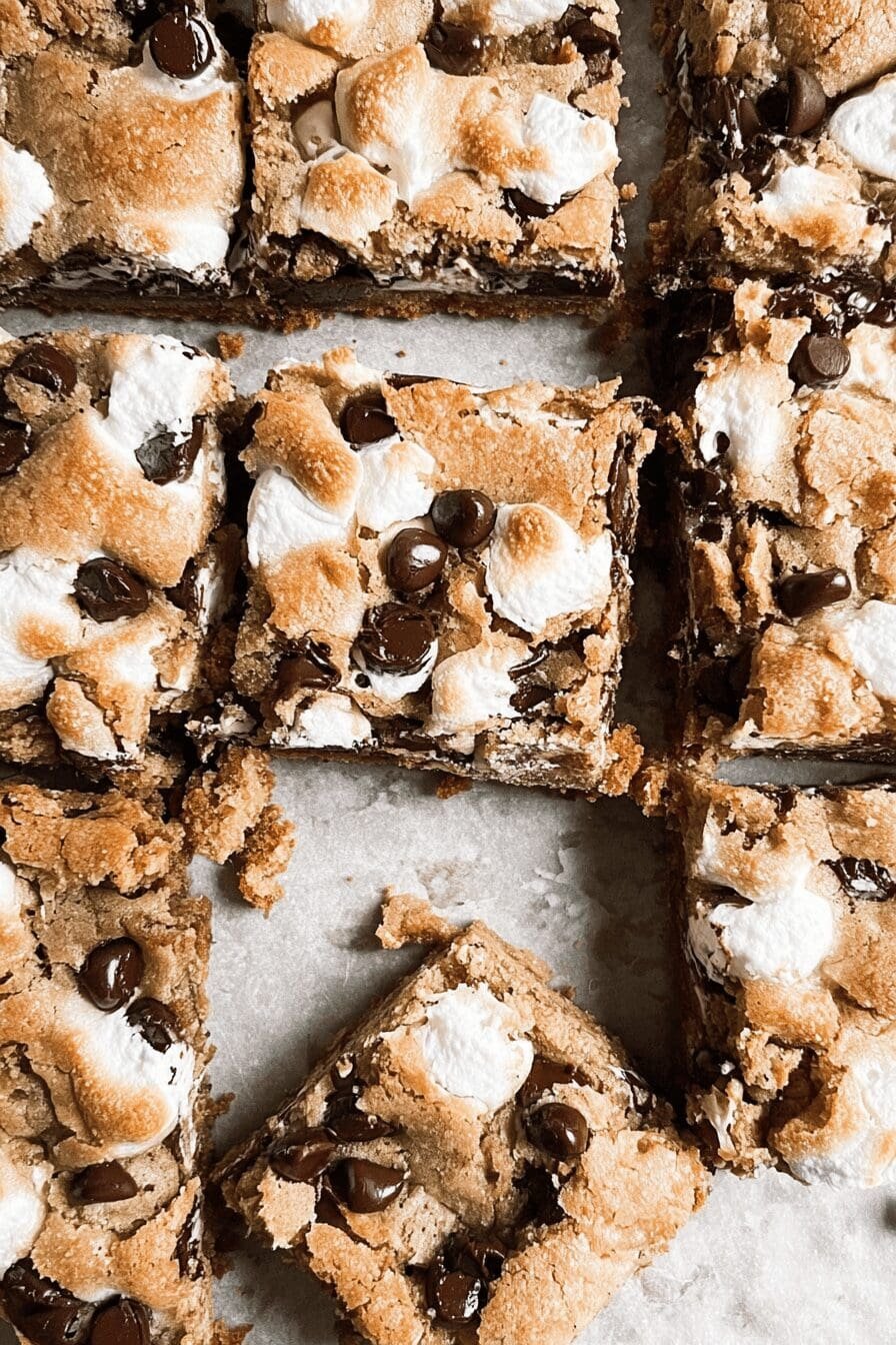 Smores Chocolate Chip Cookie Bars
