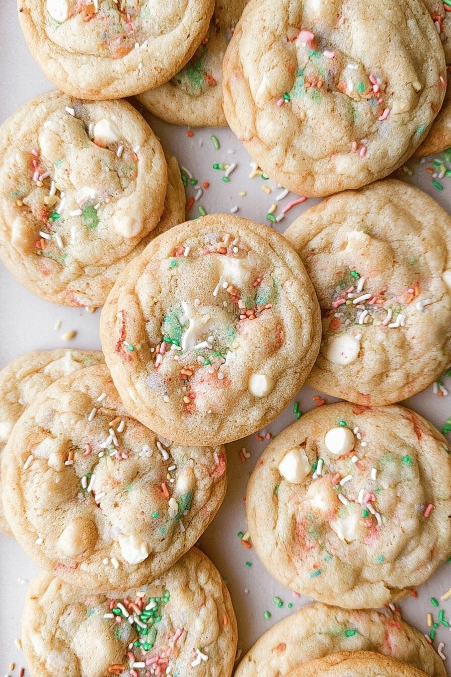 Soft White Chocolate Chip Sprinkle Cookies