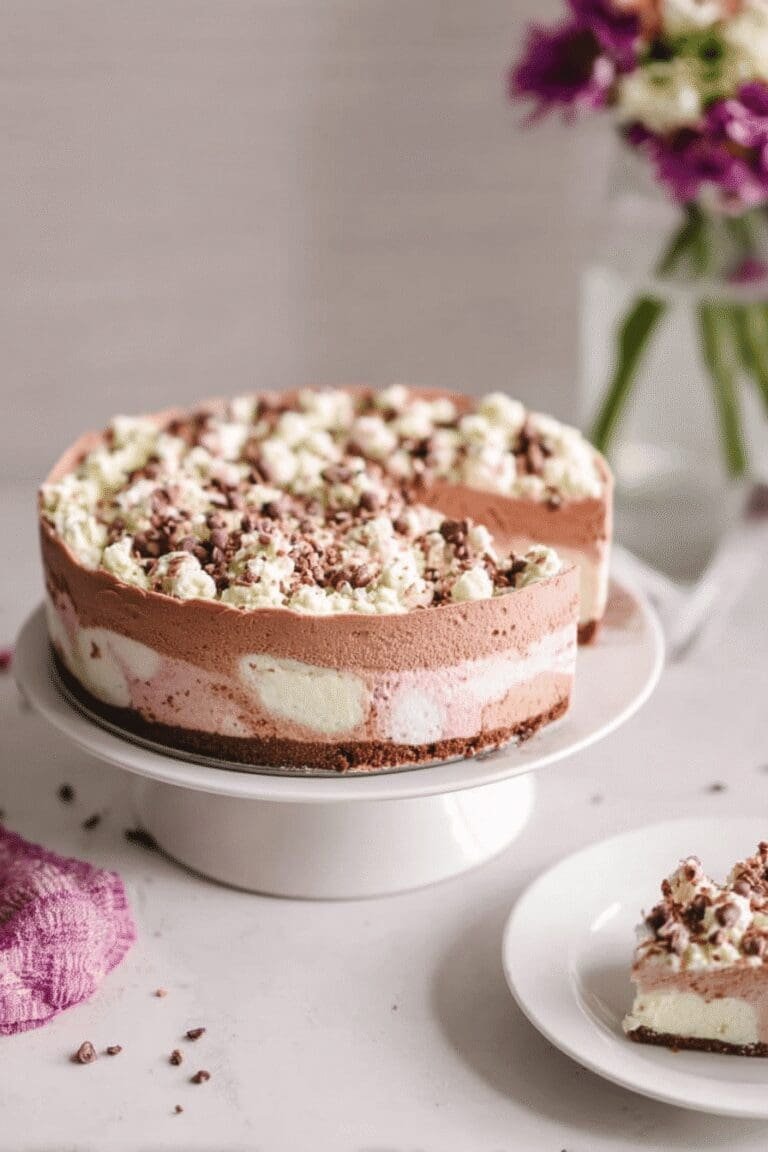 No Bake Neapolitan Cheesecake 84.Png