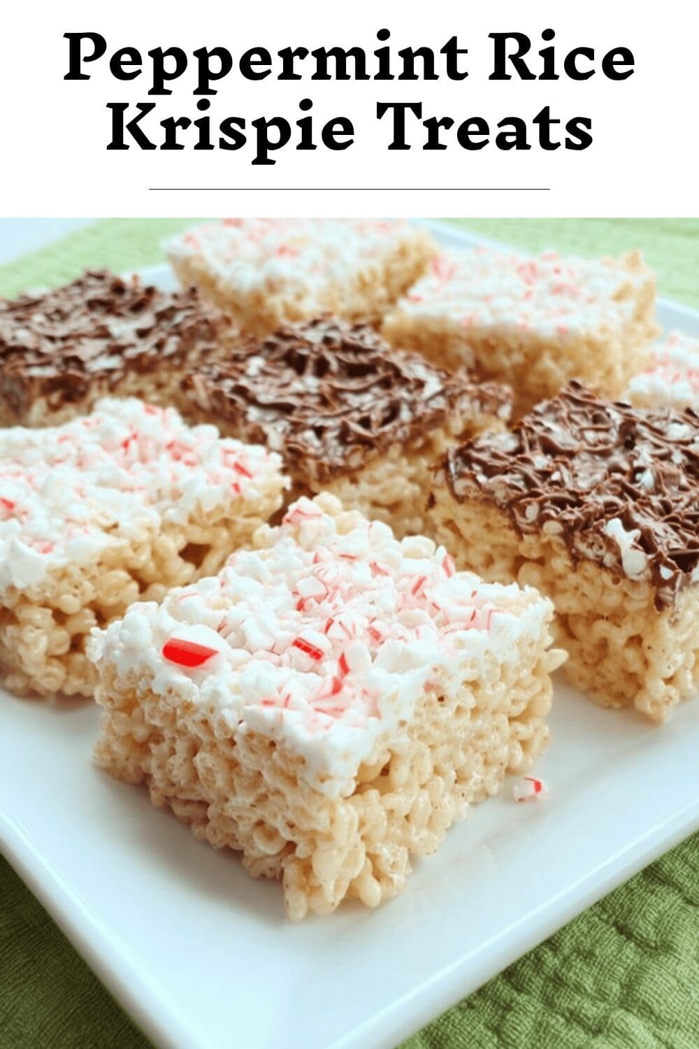 Peppermint Rice Krispie Treats