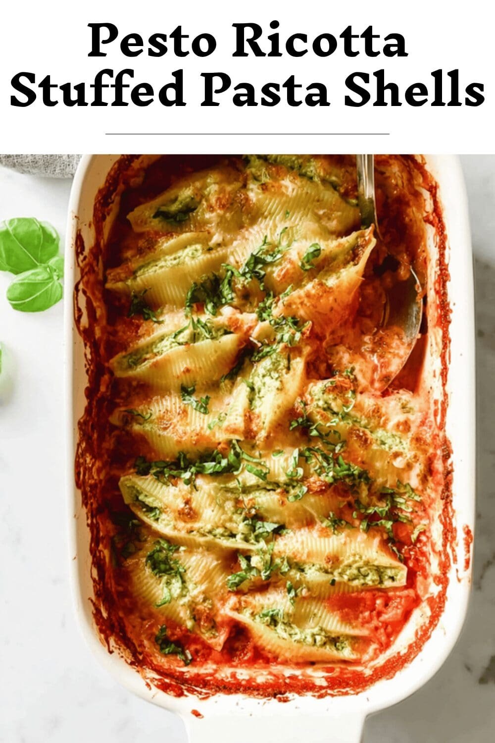 Pesto Ricotta Stuffed Pasta Shells
