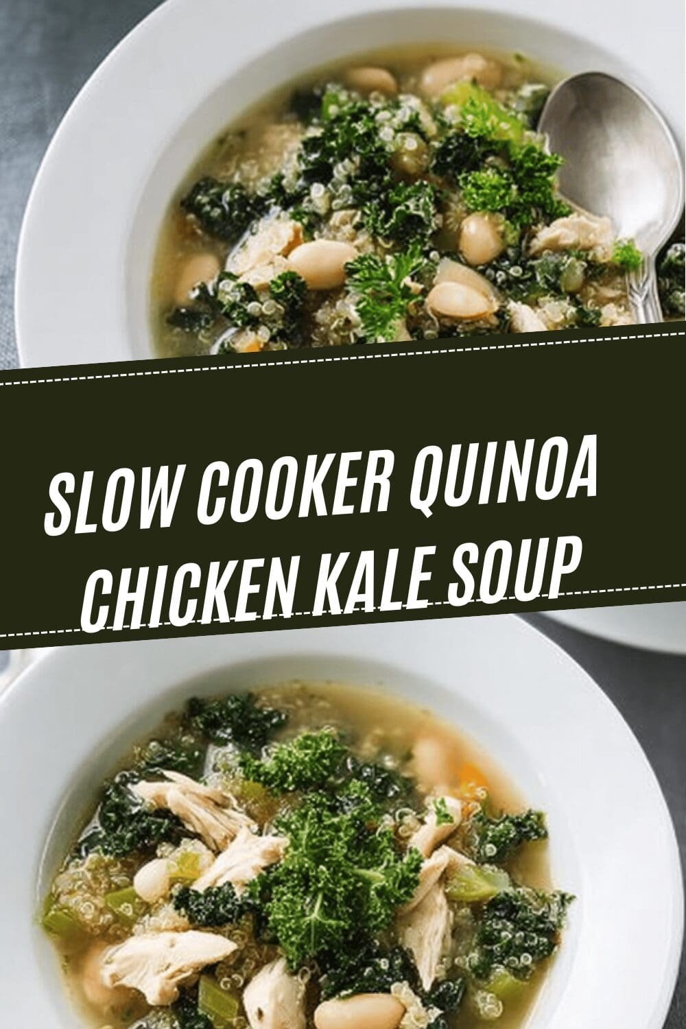 Slow Cooker Quinoa Chicken Kale Soup
