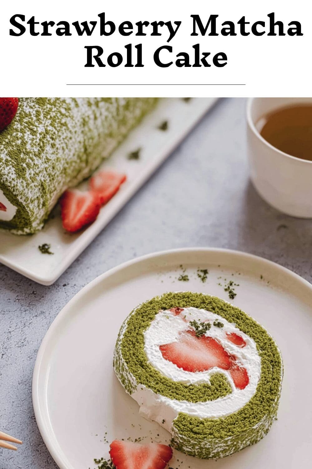 Strawberry Matcha Roll Cake