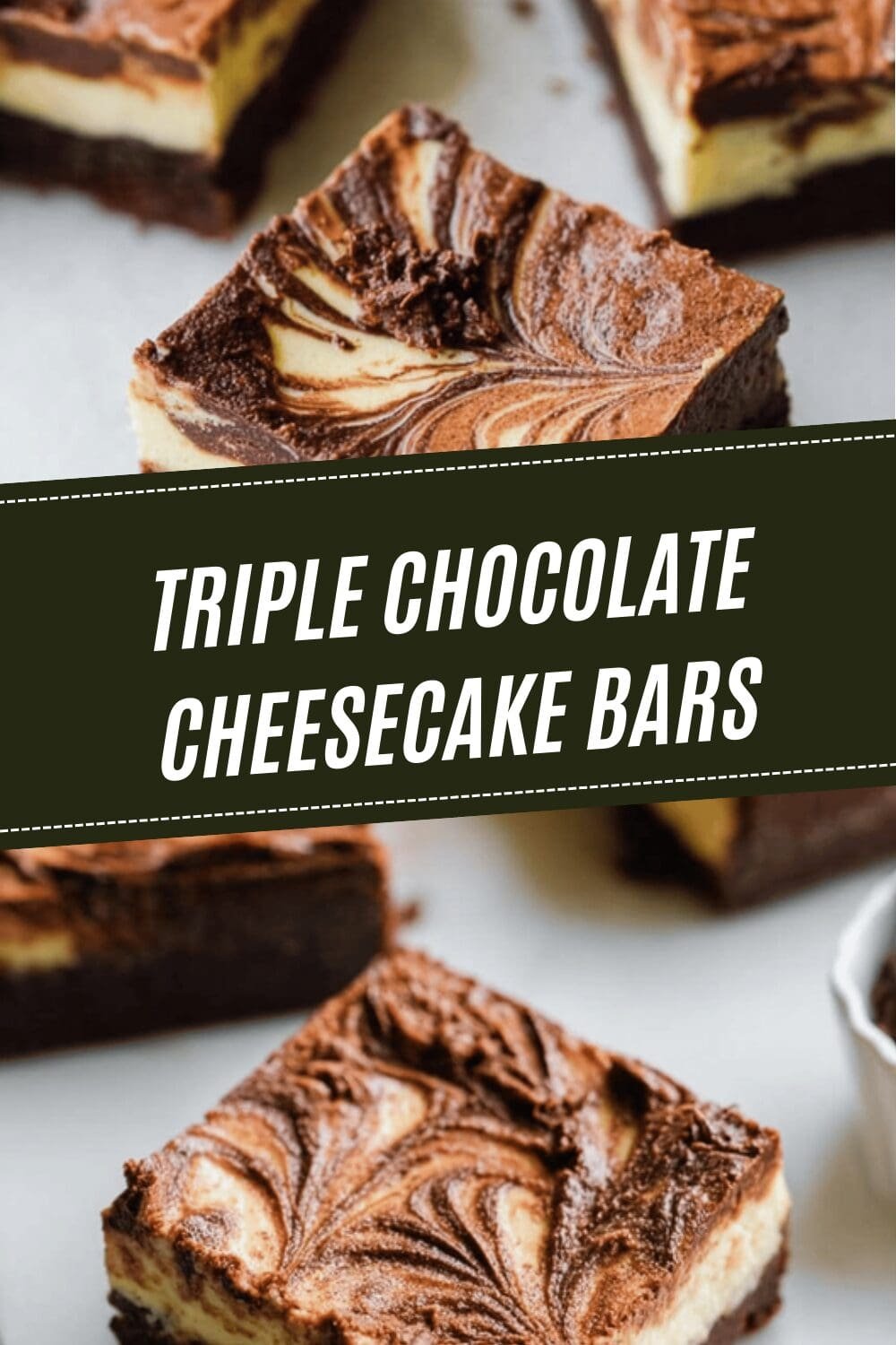 Triple Chocolate Cheesecake Bars Recipe With Rich Fudge And Creamy Filling 6 Triple Chocolate Cheesecake Bars
