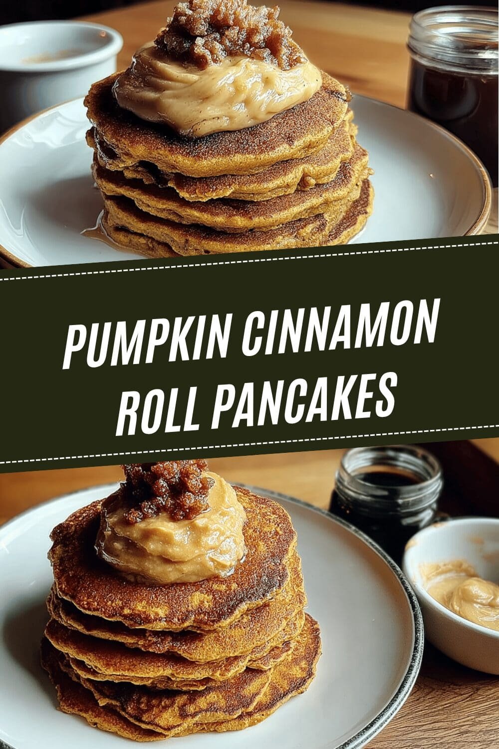 Pumpkin Cinnamon Roll Pancakes