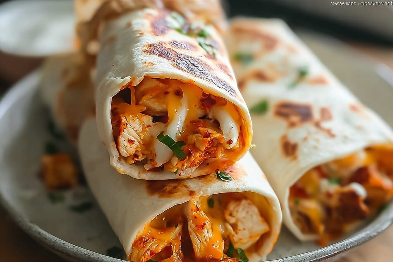Air Fryer Hot Chicken Wraps