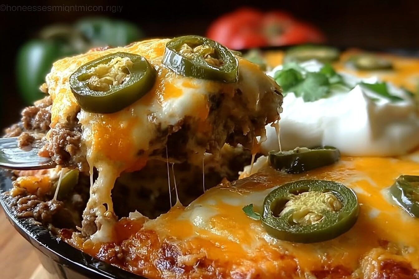 Baked Beef Chiles Rellenos Casserole