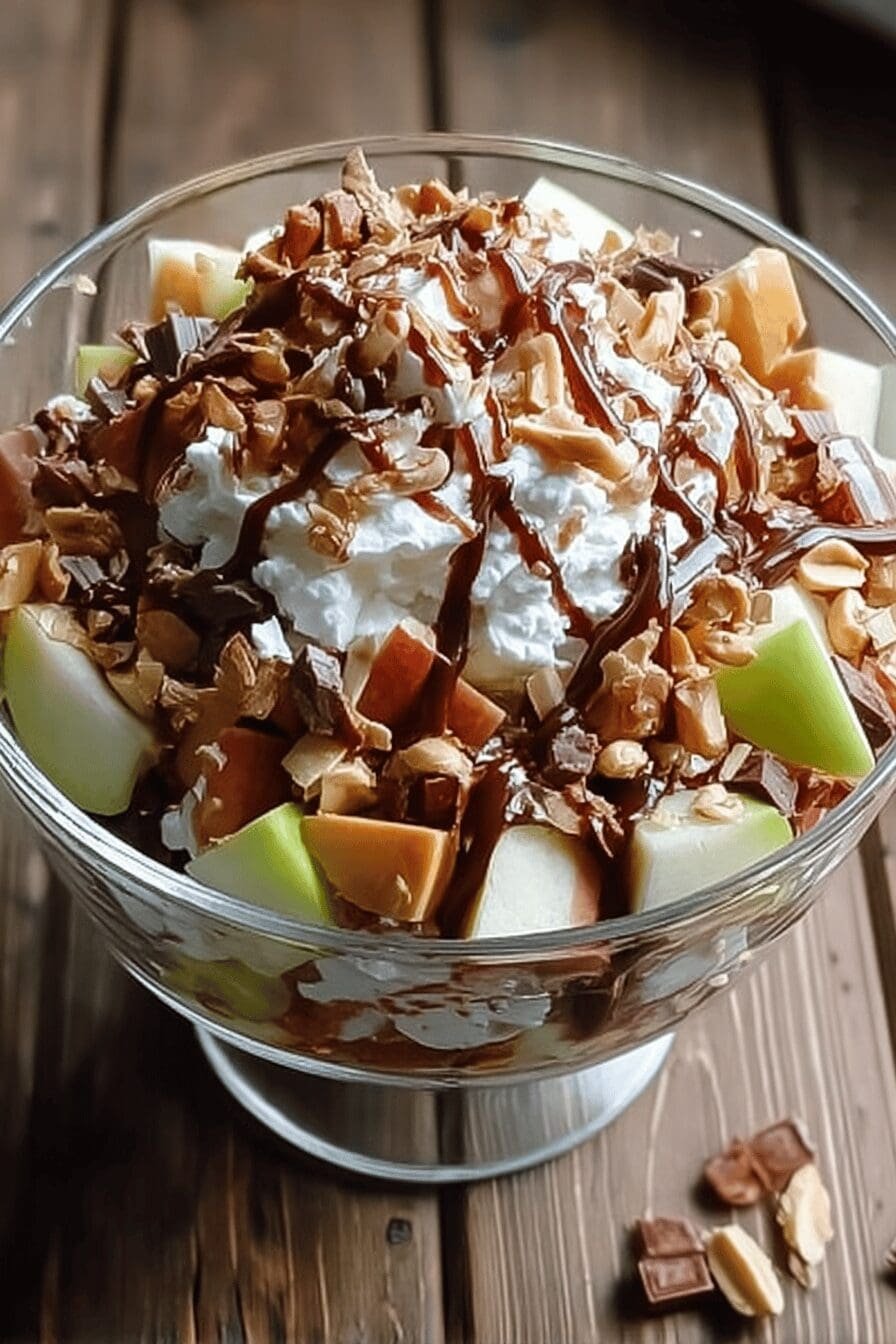 Caramel Apple Snickers Salad