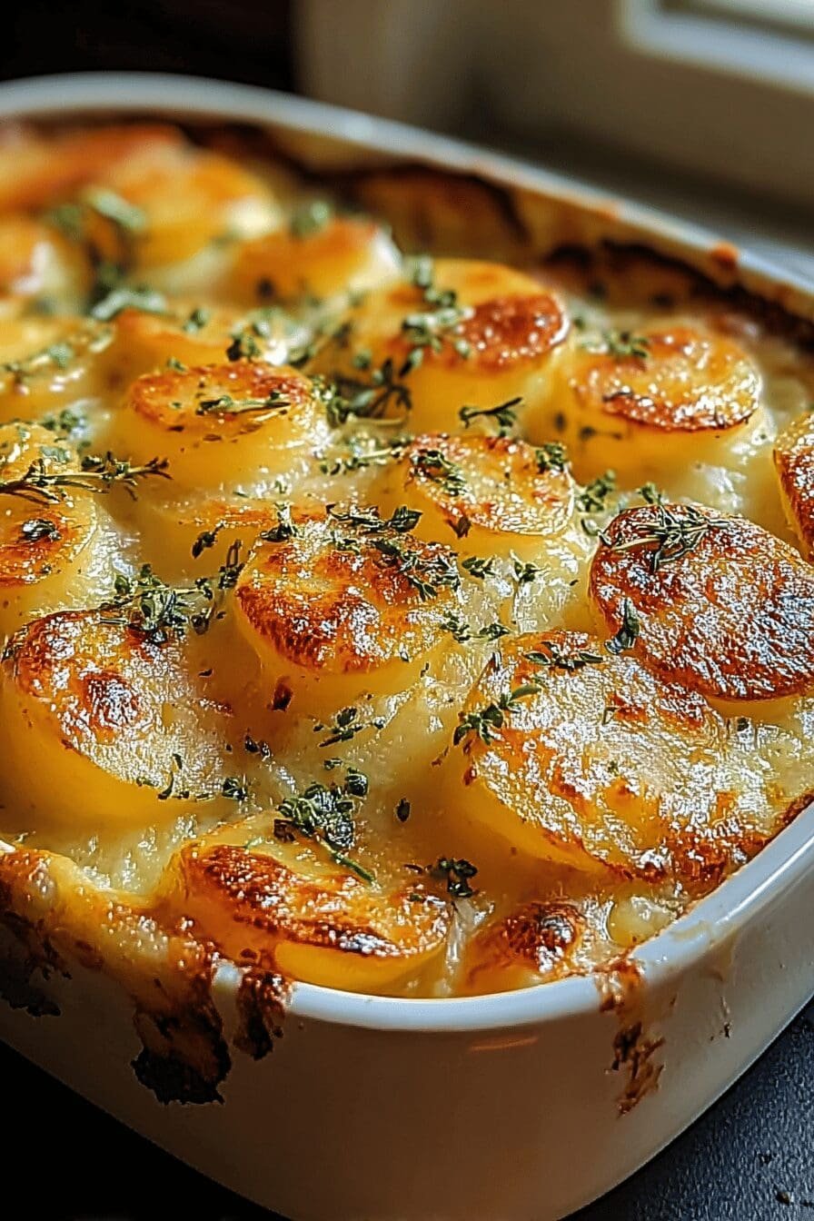 Cheese And Herb Potato Gratin With Creamy Layers And Crispy Tops 6 Cheesy Herb Potato Bake