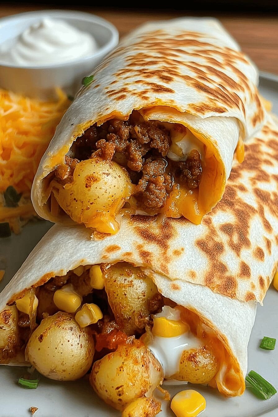 Cheesy Potato Burritos