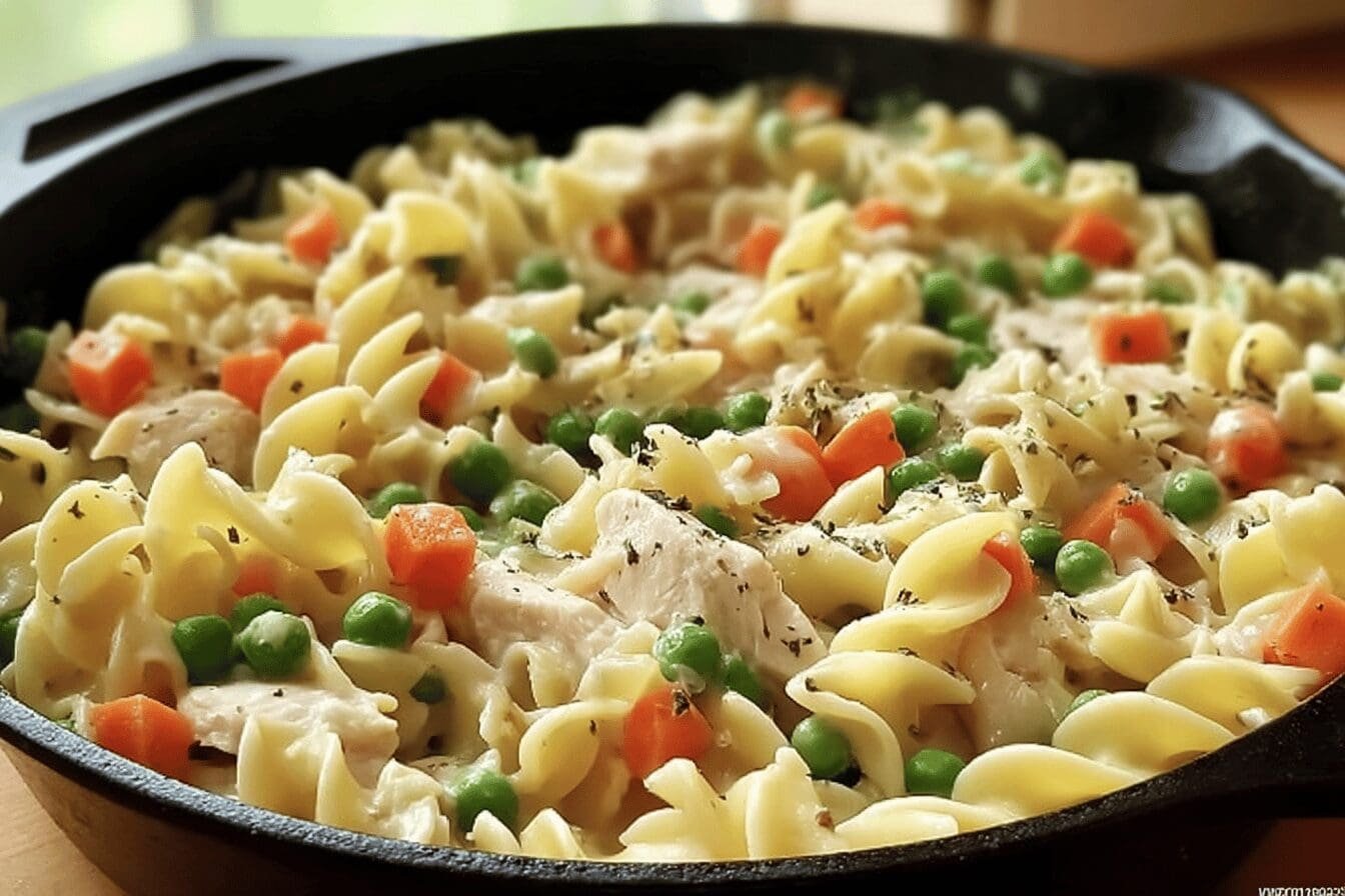 Chicken Pot Pie Noodle Skillet