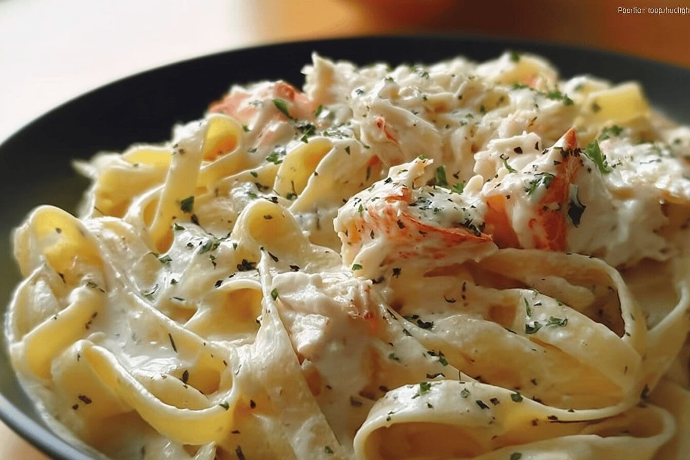 Creamy Crab Fettuccine Alfredo