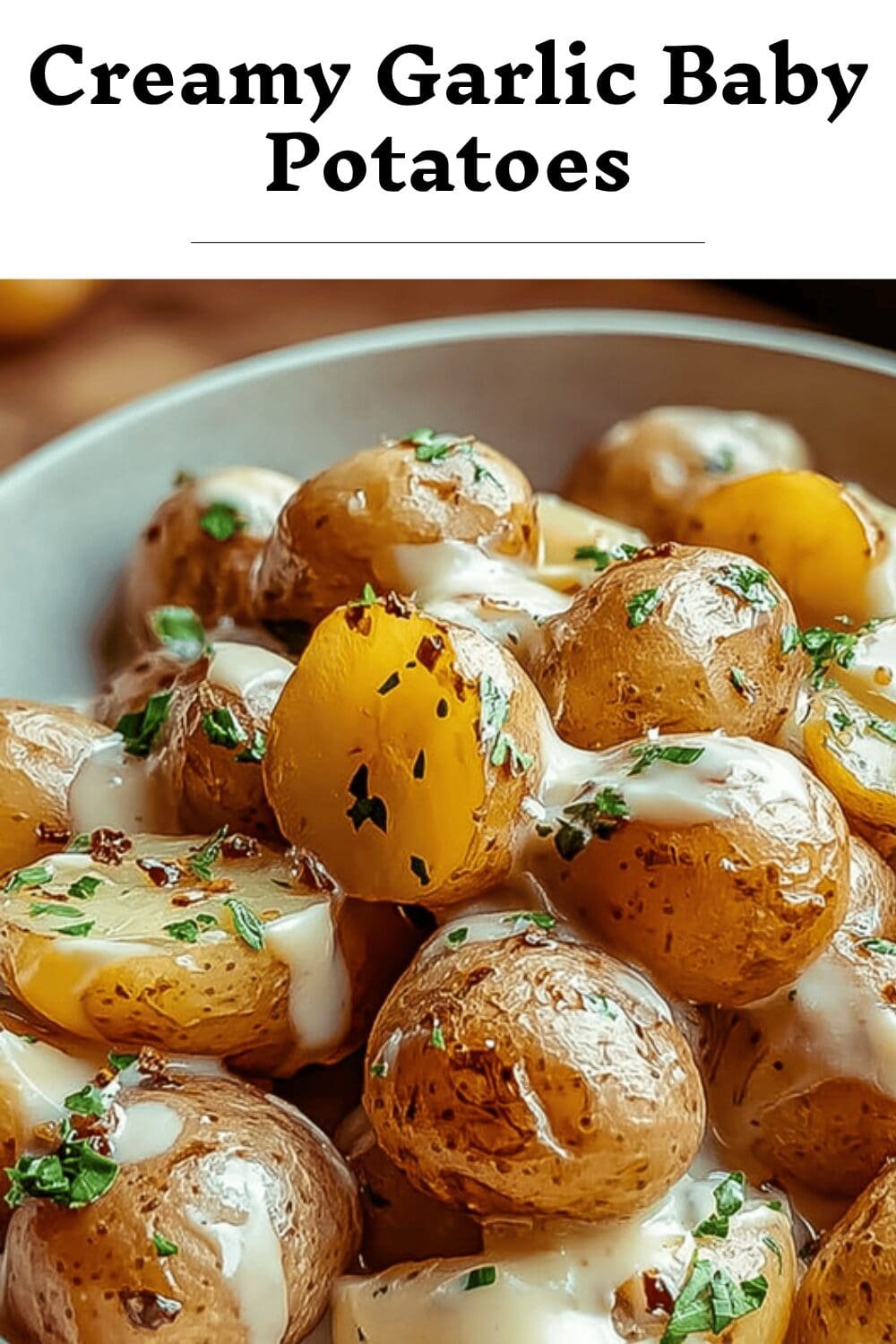 Creamy Garlic Baby Potatoes