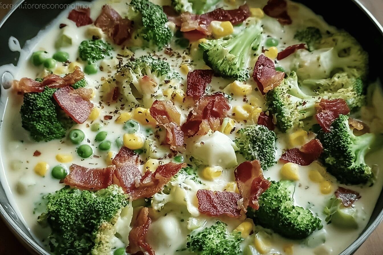 Creamy Garlic Parmesan Broccoli Bacon