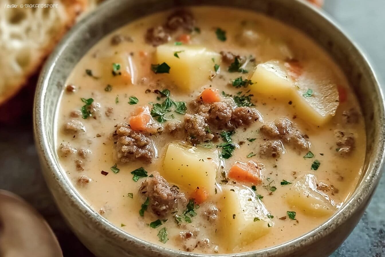 Creamy Hamburger Potato Soup Recipe For Hearty Comfort 6 Creamy Hamburger Potato Soup