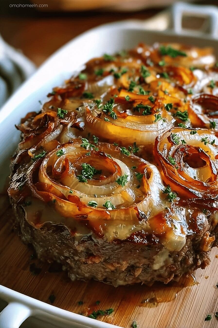 Crock Pot French Onion Meatloaf Recipe For Easy Dinner 6 French Onion Meatloaf