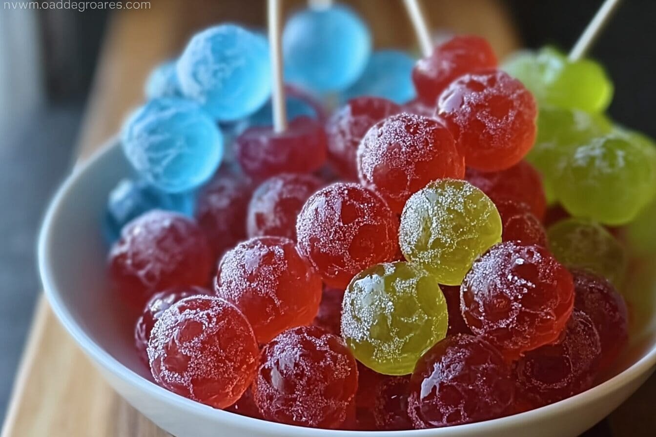 Candy Grapes Recipe With Jello Coating For A Sweet Treat 6 Frozen Candy Grapes
