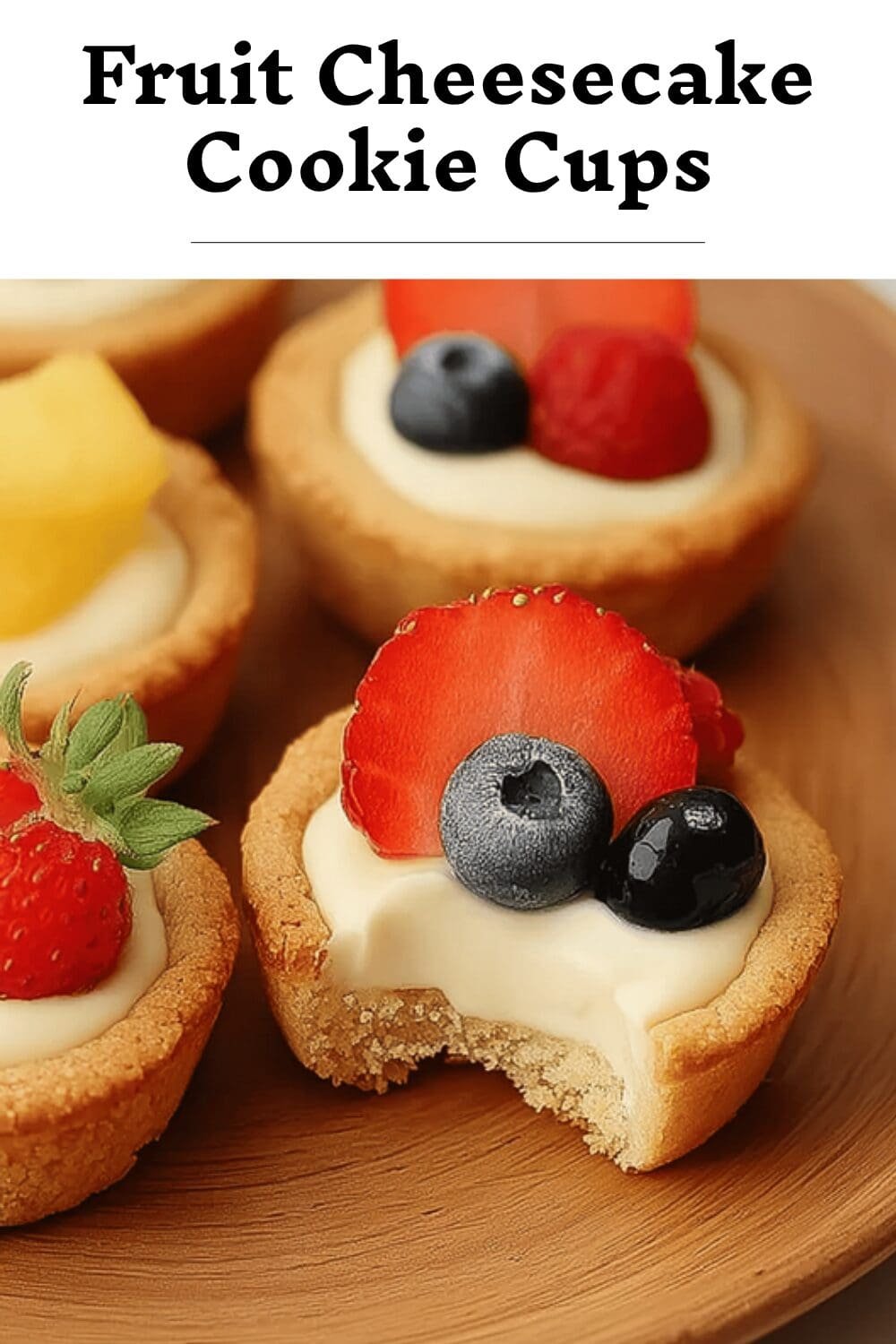 Fruit Cheesecake Sugar Cookie Cups Recipe With Fresh Toppings 7 Fruit Cheesecake Cookie Cups