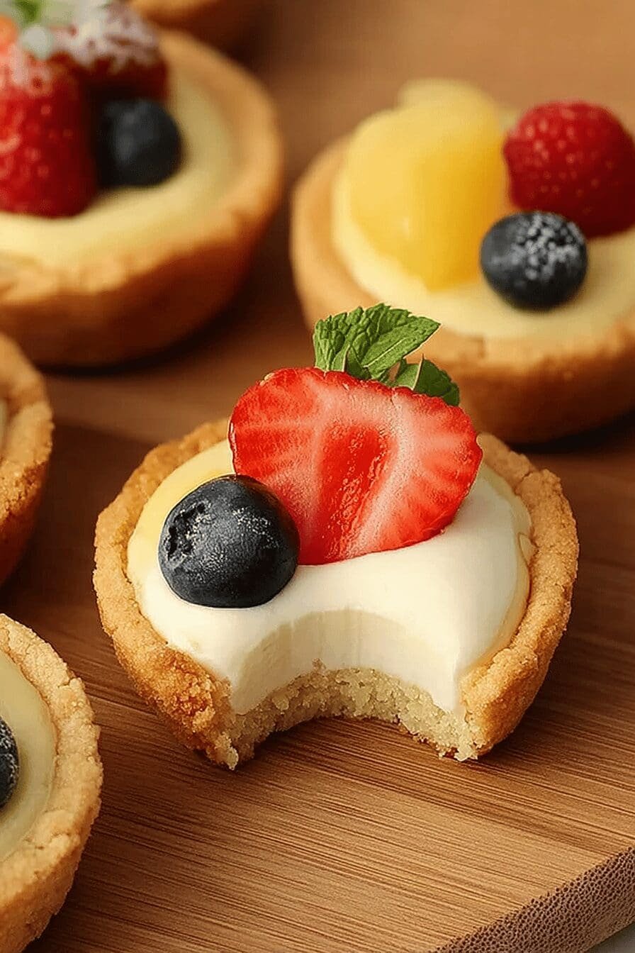 Fruit Cheesecake Sugar Cookie Cups Recipe With Fresh Toppings 6 Fruit Cheesecake Cookie Cups