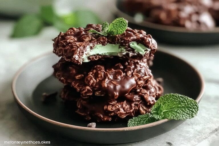 Fudgy Mint Chocolate No Bake Cookies 75.Png