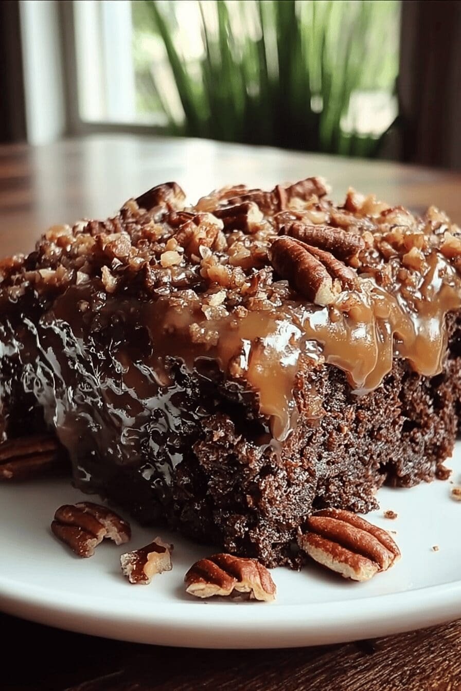 German Chocolate Poke Cake