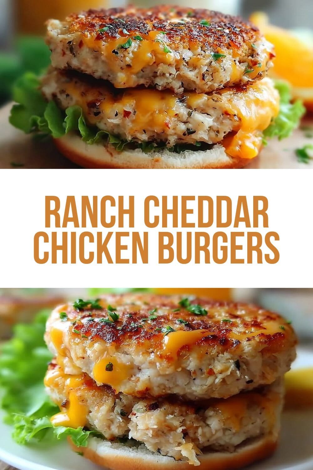 Ranch Cheddar Chicken Burgers