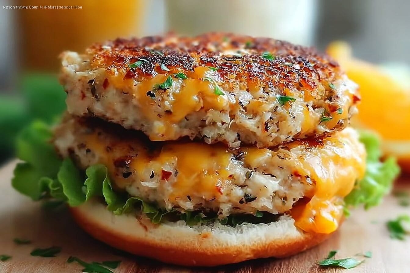 Ranch Cheddar Chicken Burgers
