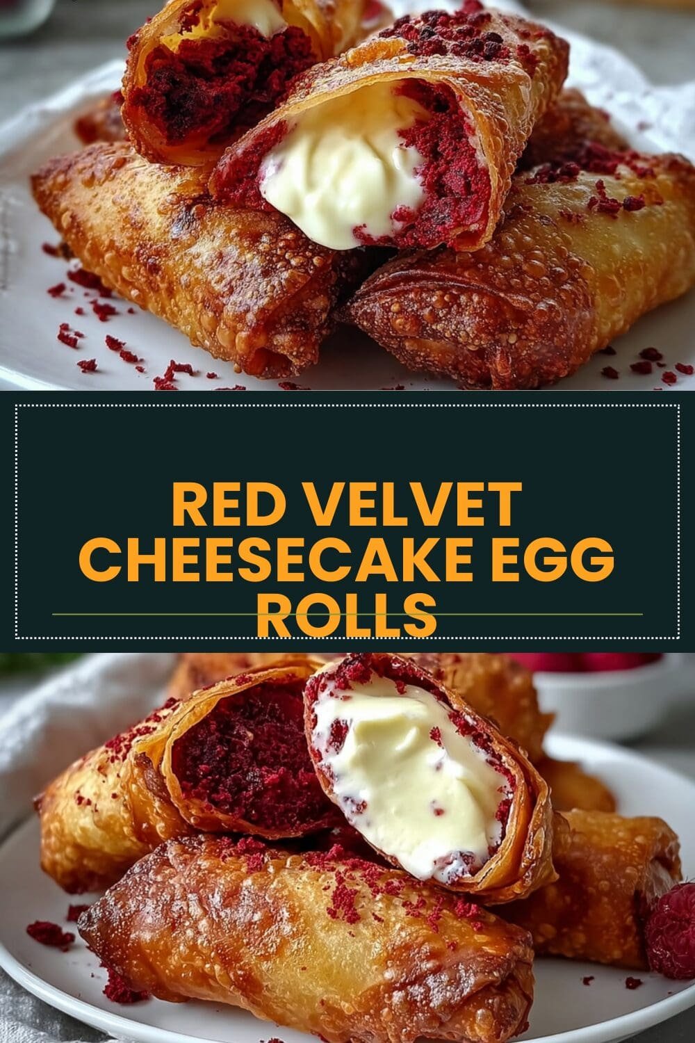 Red Velvet Cheesecake Egg Rolls