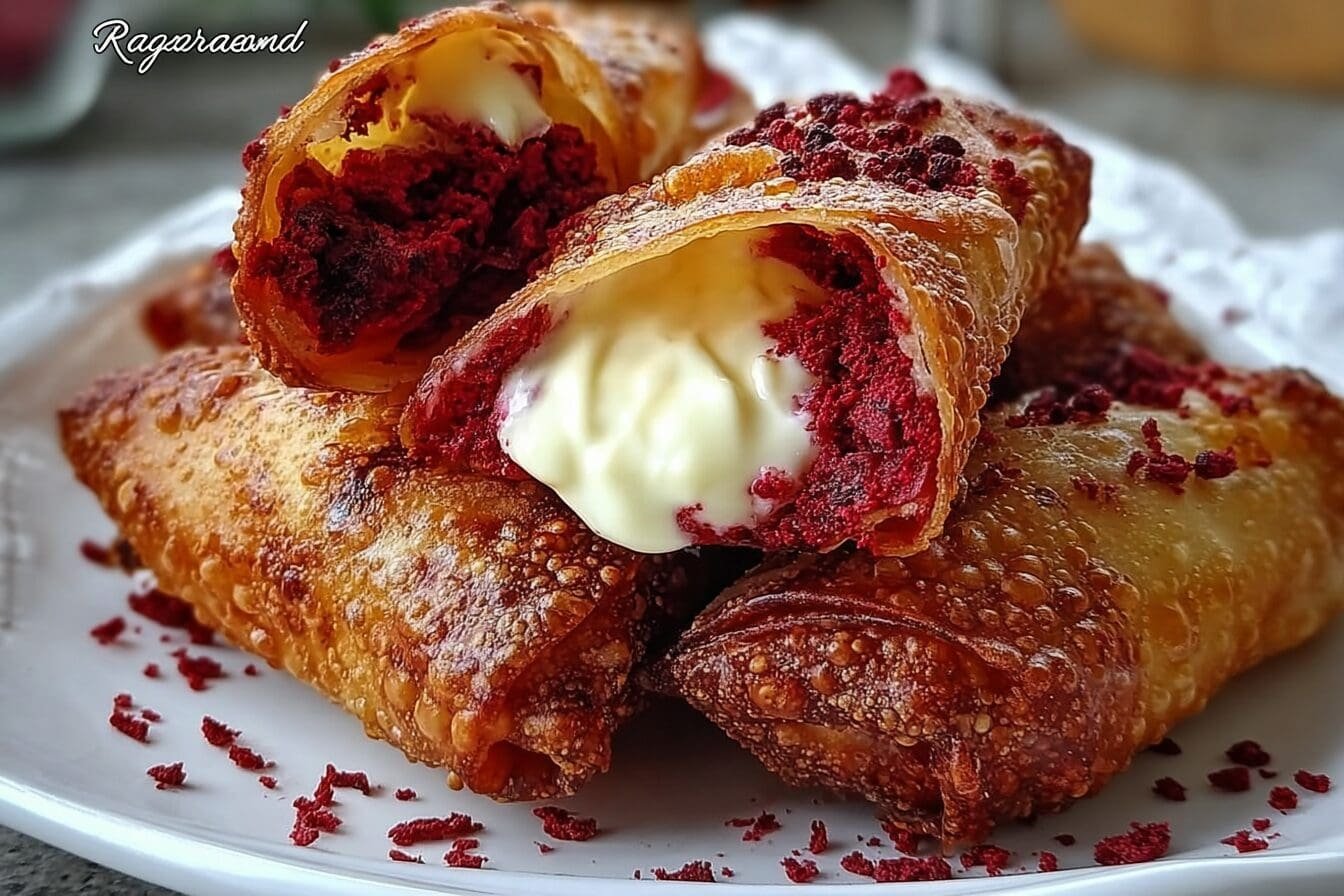Red Velvet Cheesecake Egg Rolls