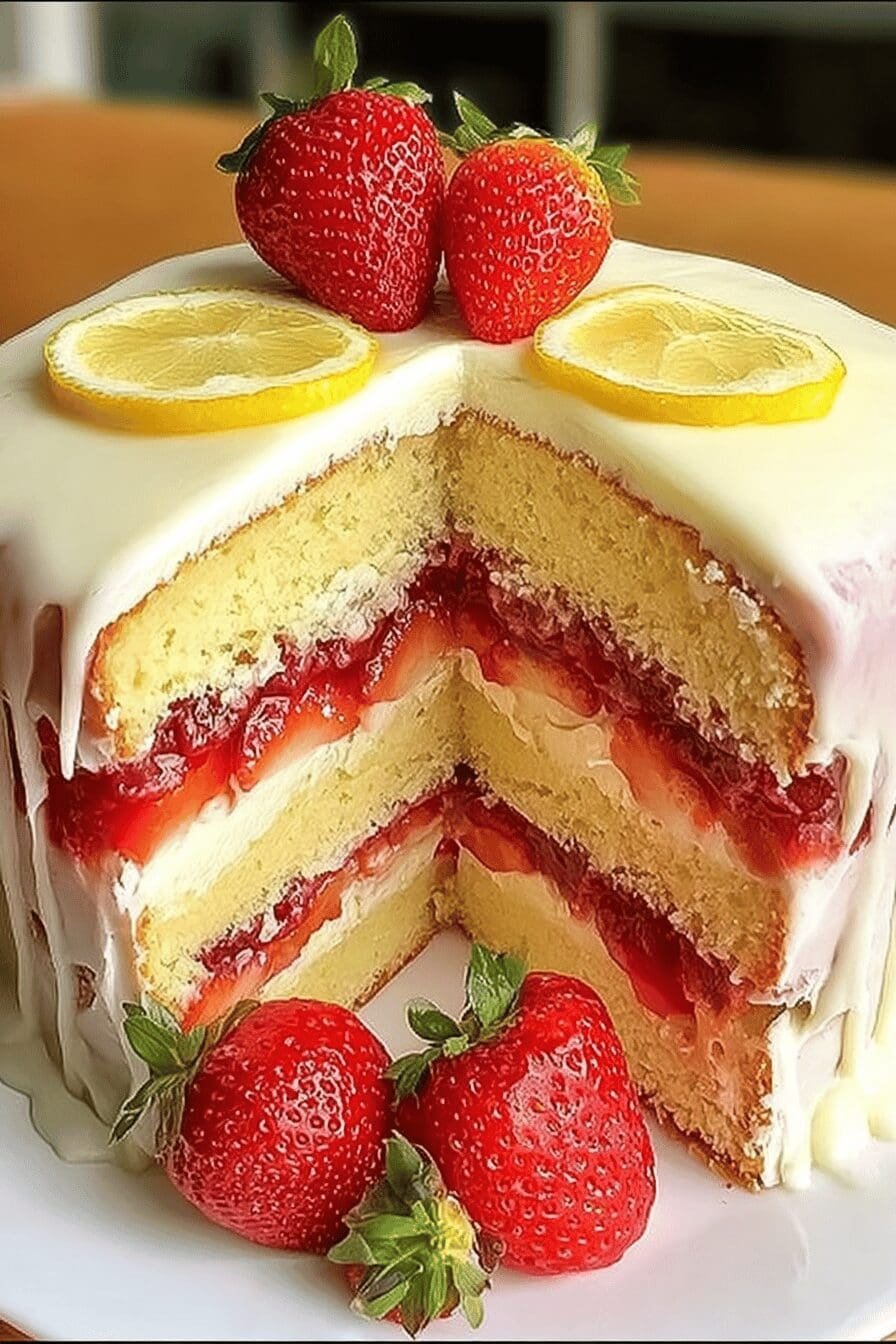 Strawberry Lemonade Layer Cake