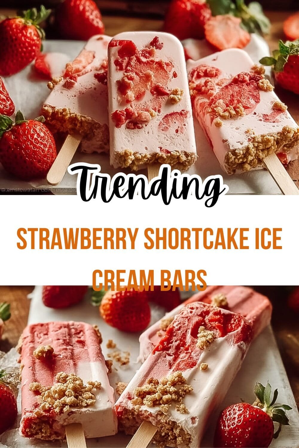 Strawberry Shortcake Ice Cream Bars