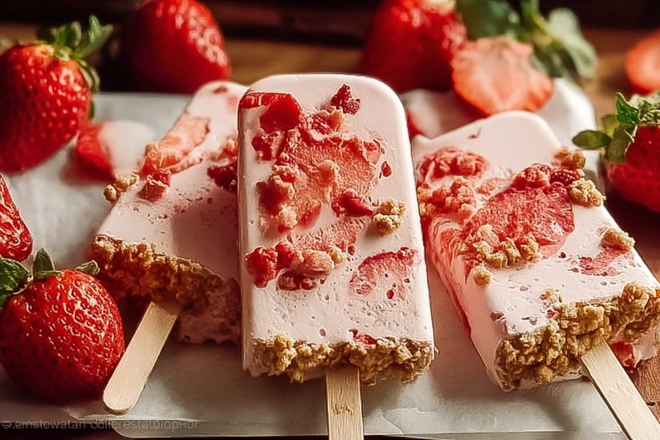 Strawberry Shortcake Ice Cream Bars