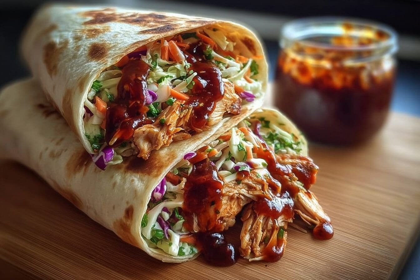 Bbq Chicken Coleslaw Wraps