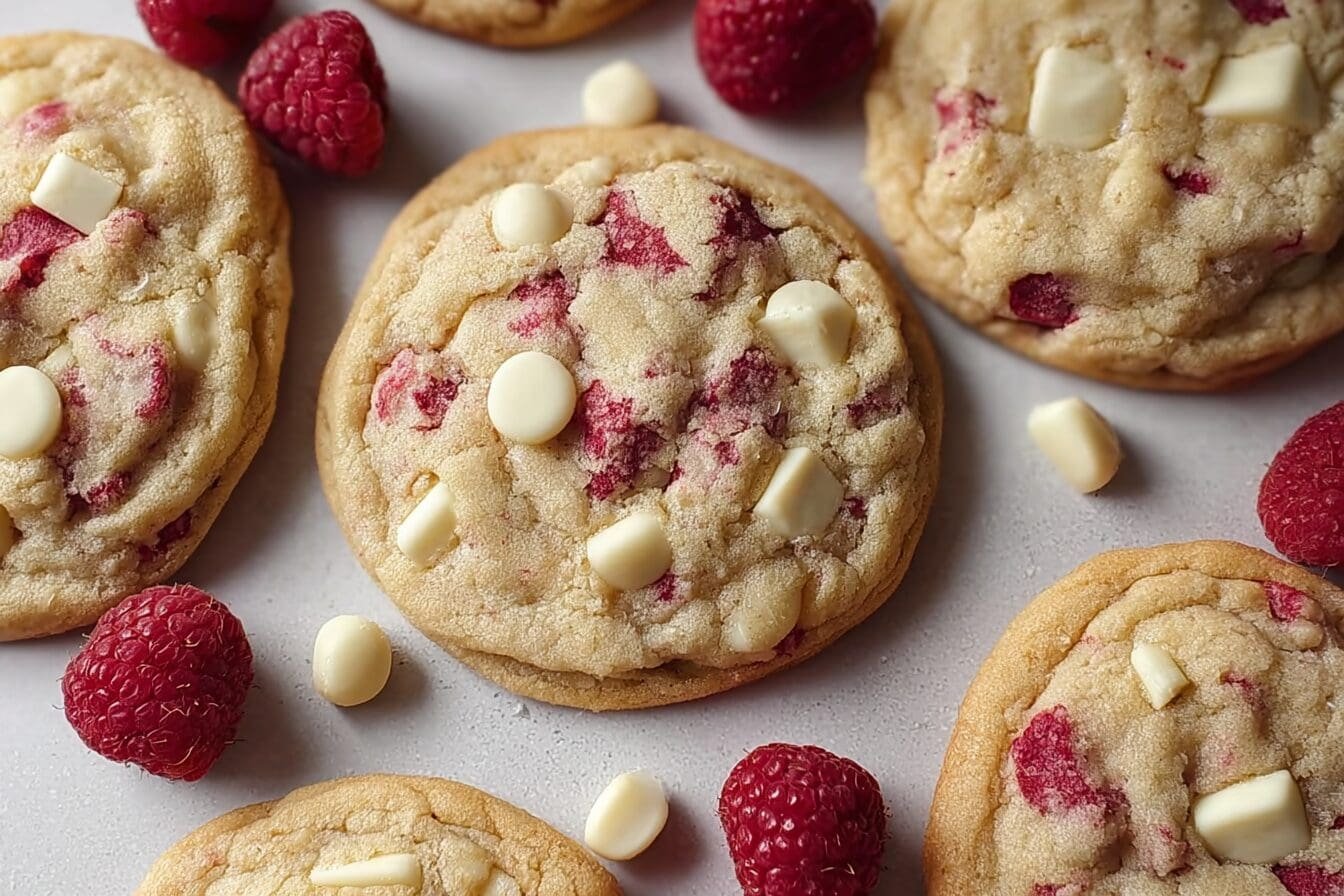 Chewy Raspberry White Chocolate Cookies Recipe With Sweet Swirls