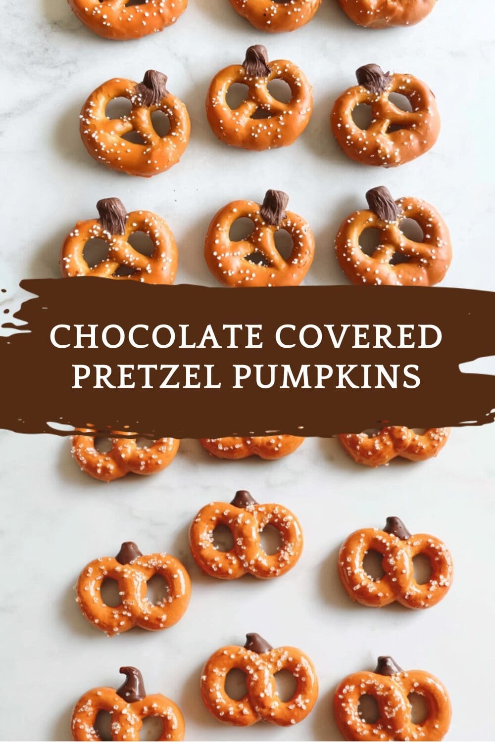 Chocolate Covered Pretzel Pumpkins