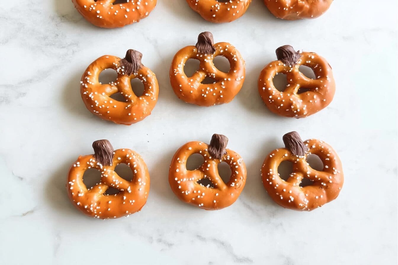 Chocolate Covered Pretzel Pumpkins