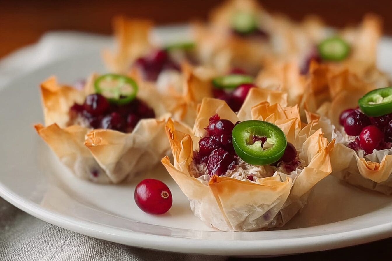 Cranberry Jalapeno Phyllo Cups