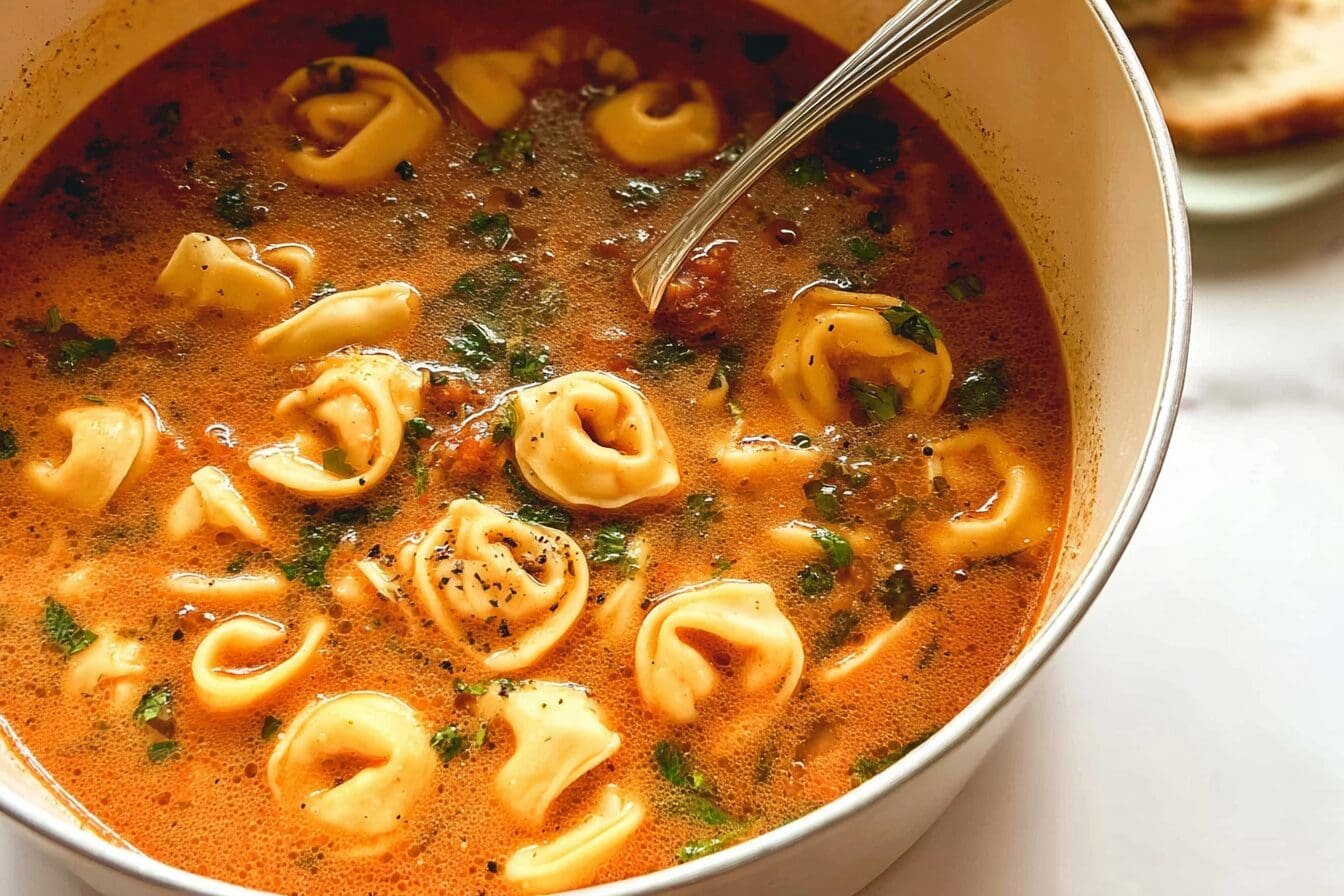Creamy Tortellini Soup Recipe With Vegetables And Italian Herbs 6 Creamy Tortellini Soup