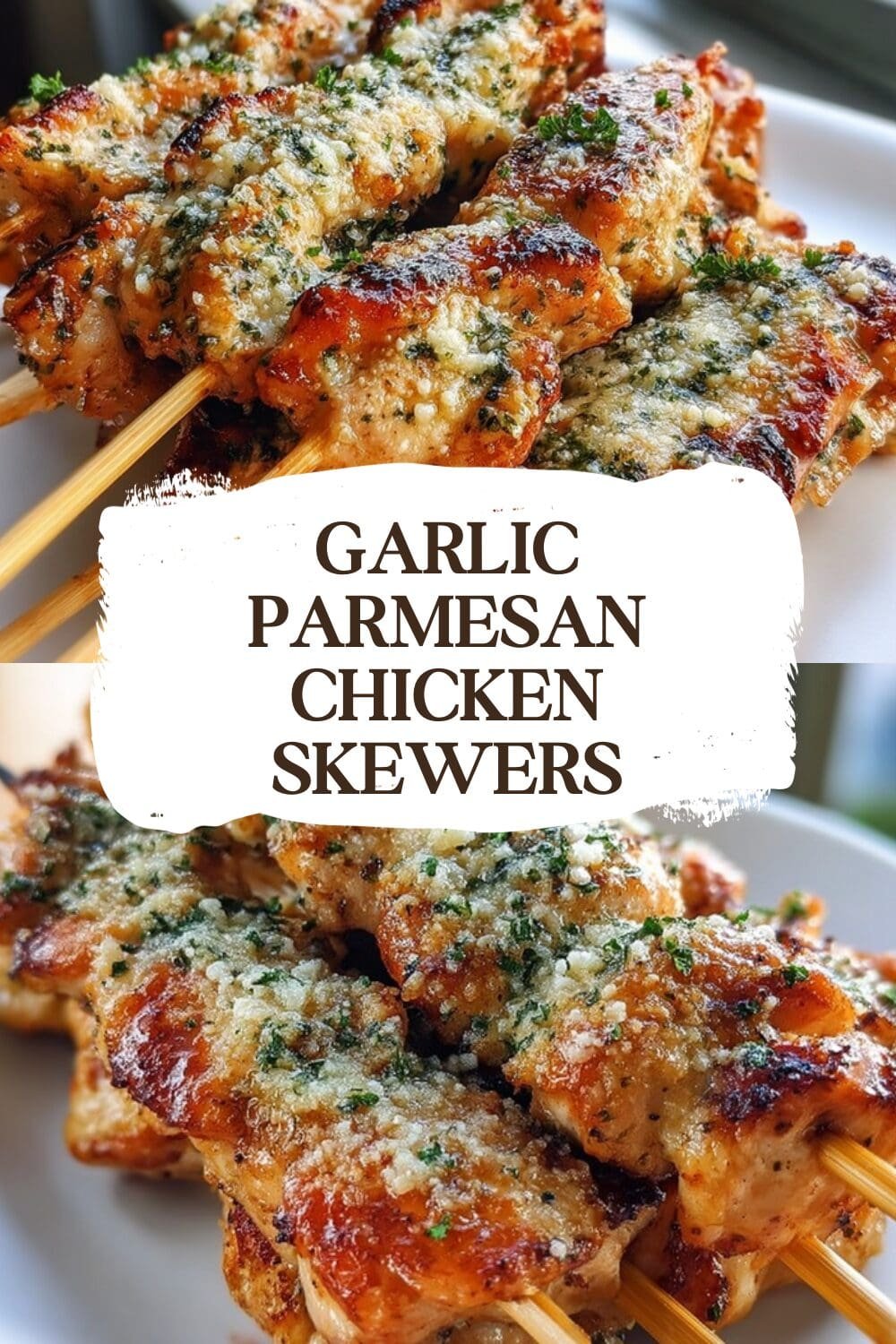 Garlic Parmesan Chicken Skewers