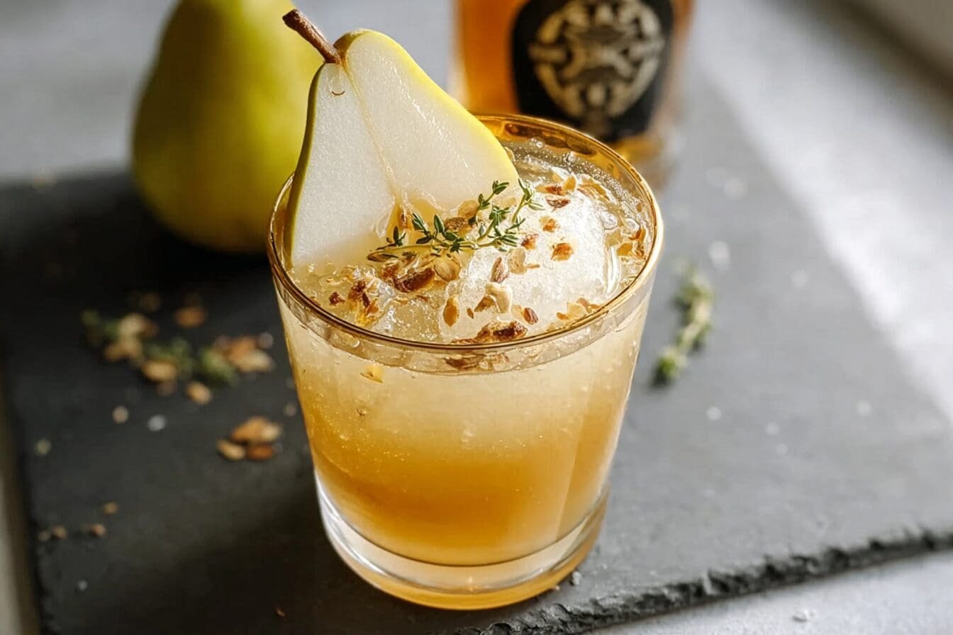 Ginger Pear Bourbon Cocktail