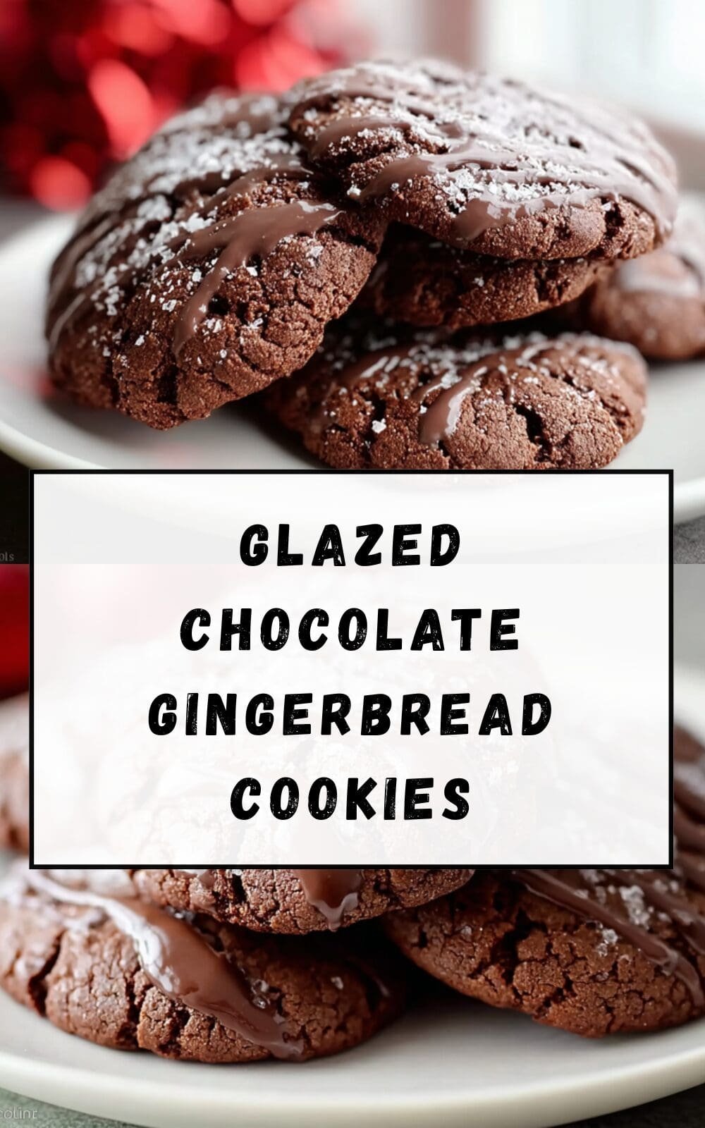 Glazed Chocolate Gingerbread Cookies