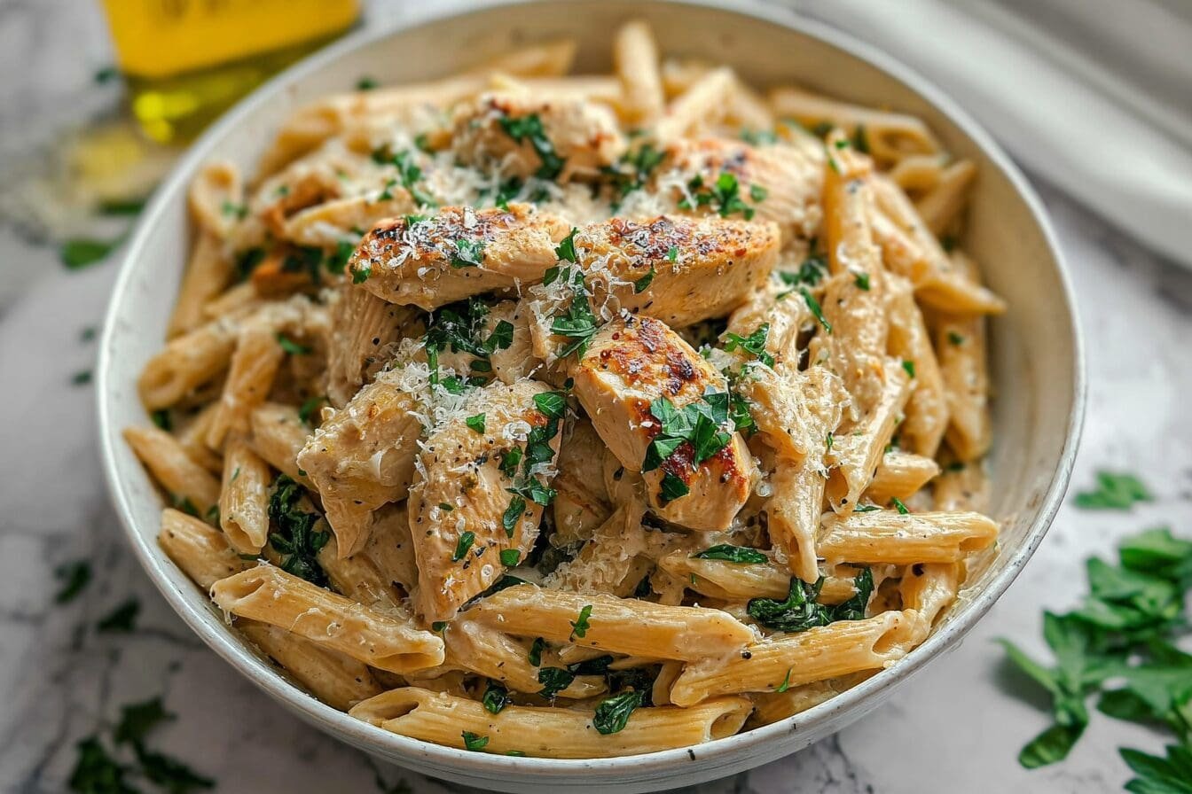 Garlic Chicken Pasta With Creamy Parmesan Sauce 6 Healthy Garlic Parmesan Chicken Pasta