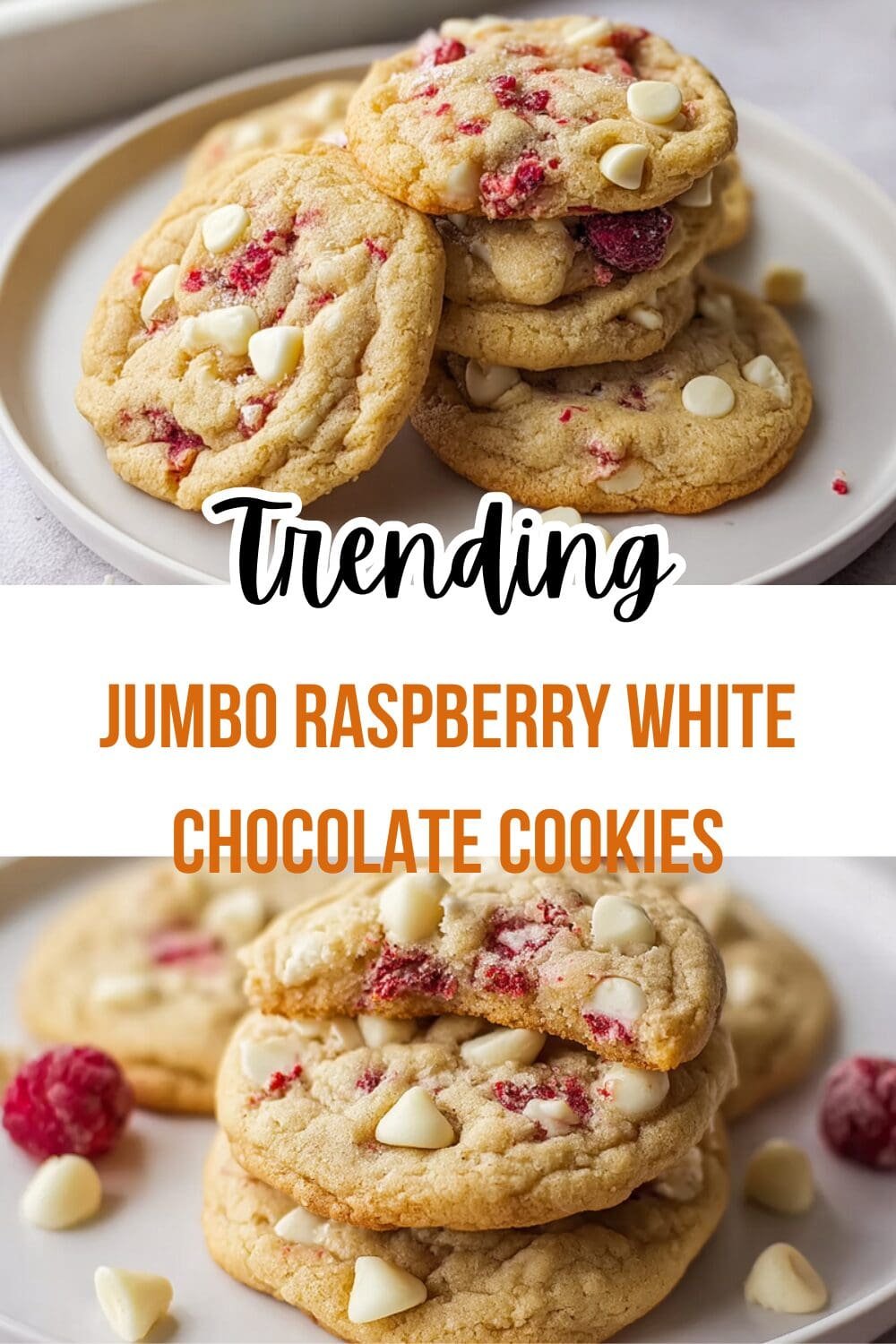Jumbo Raspberry White Chocolate Cookies