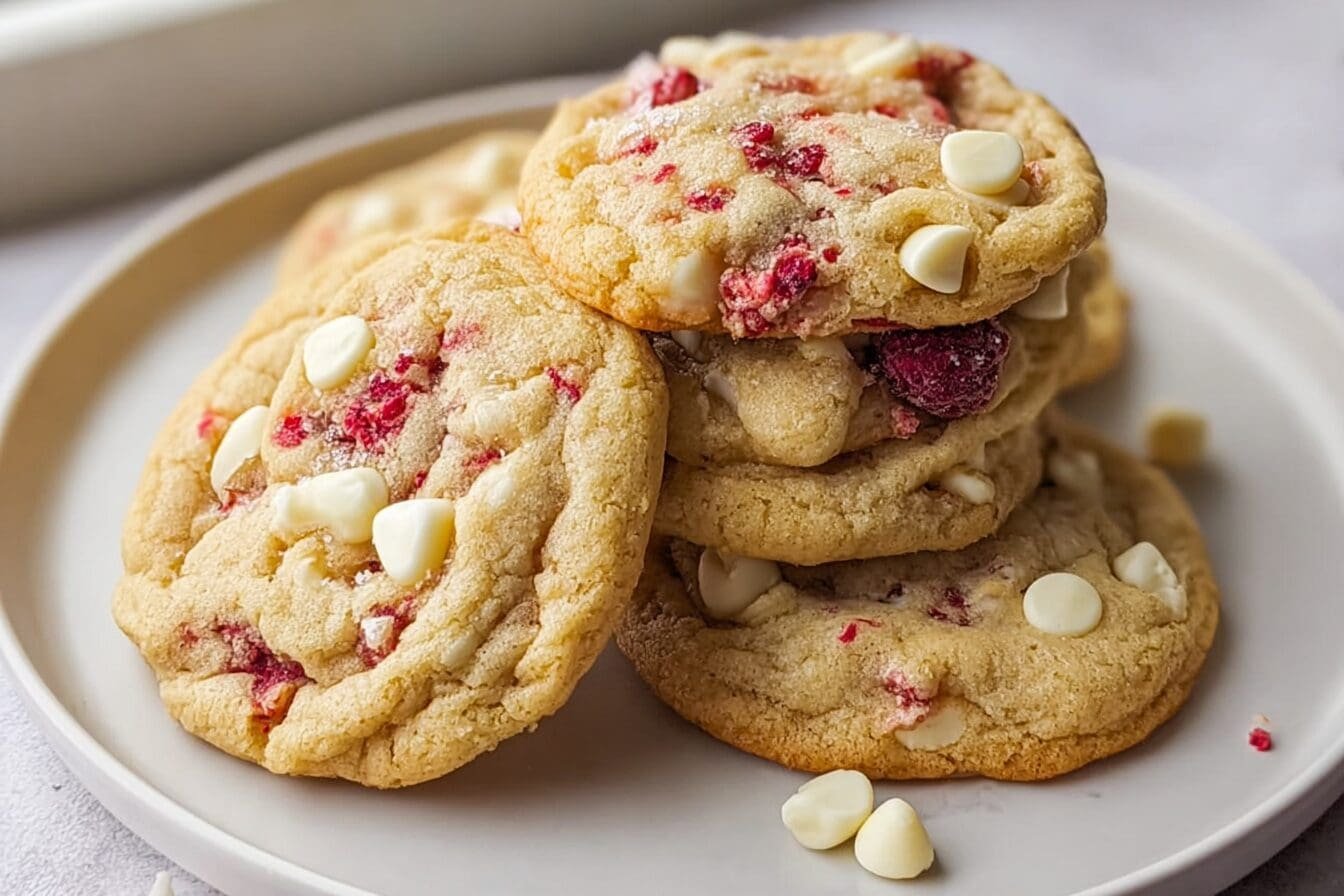 Jumbo Raspberry White Chocolate Cookies