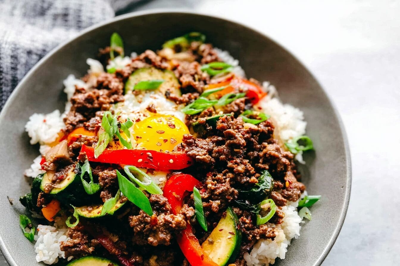 Korean Ground Beef Stir Fry