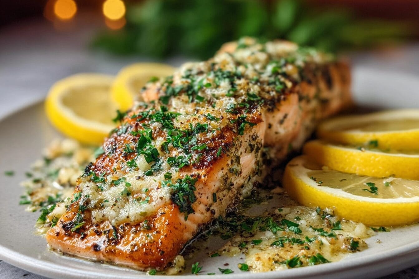 Lemon Garlic Baked Salmon