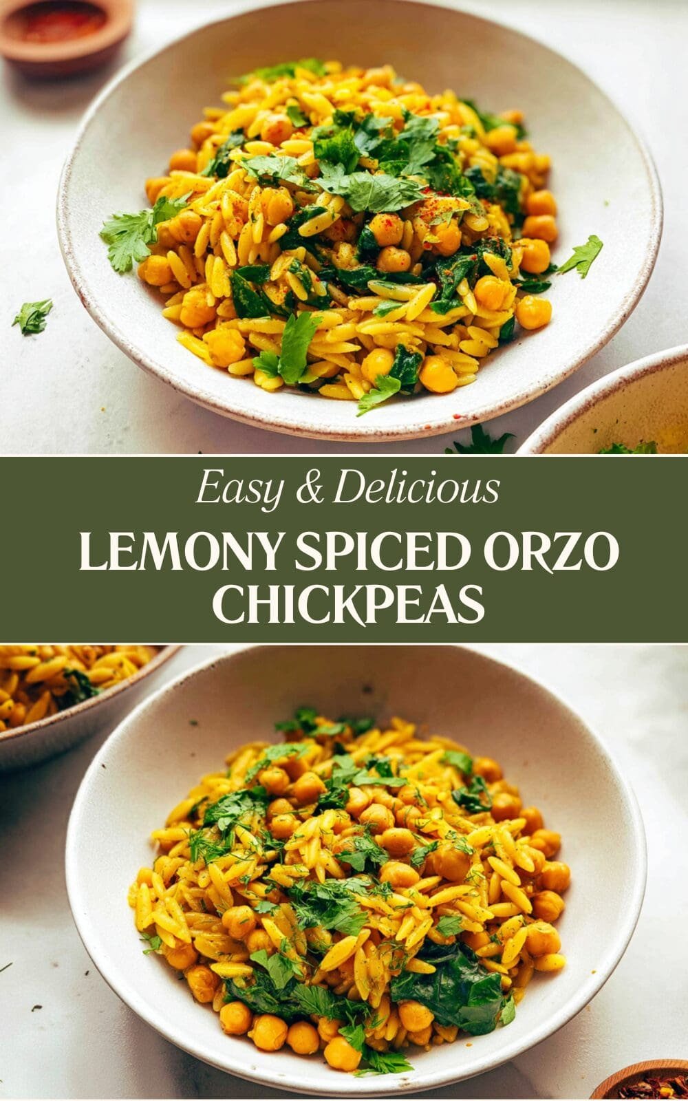 Lemony Spiced Orzo Chickpeas